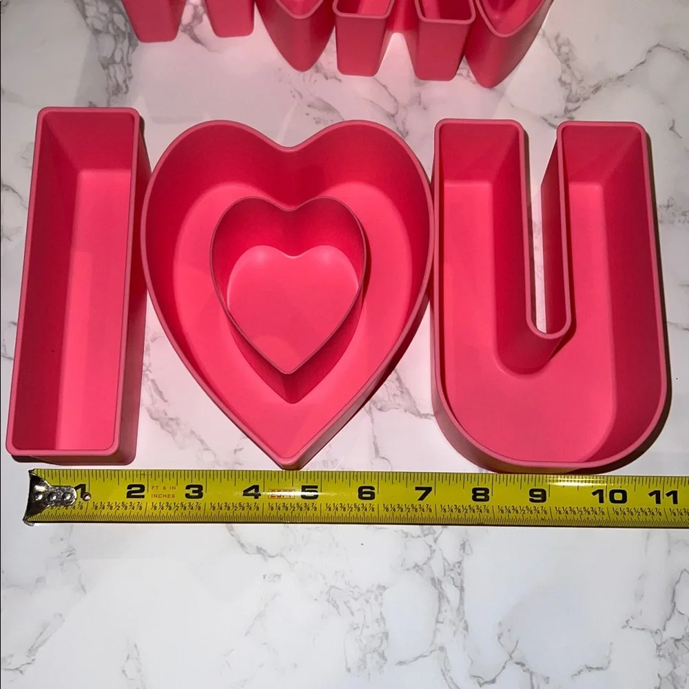 NWOT 10pc I love heart you xoxo hearts plastic snack bowls vday 6in pink red